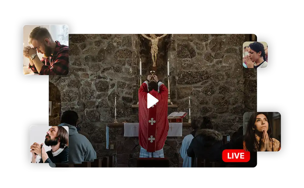 Prayer being offered in a church.