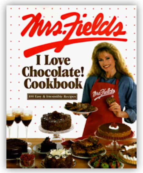 The cover of “I Love Chocolate! Cookbook” by Mrs. Fields