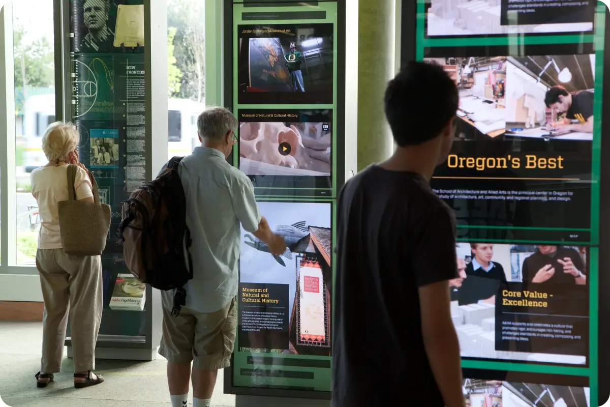 An impressive video wall in a trade fair