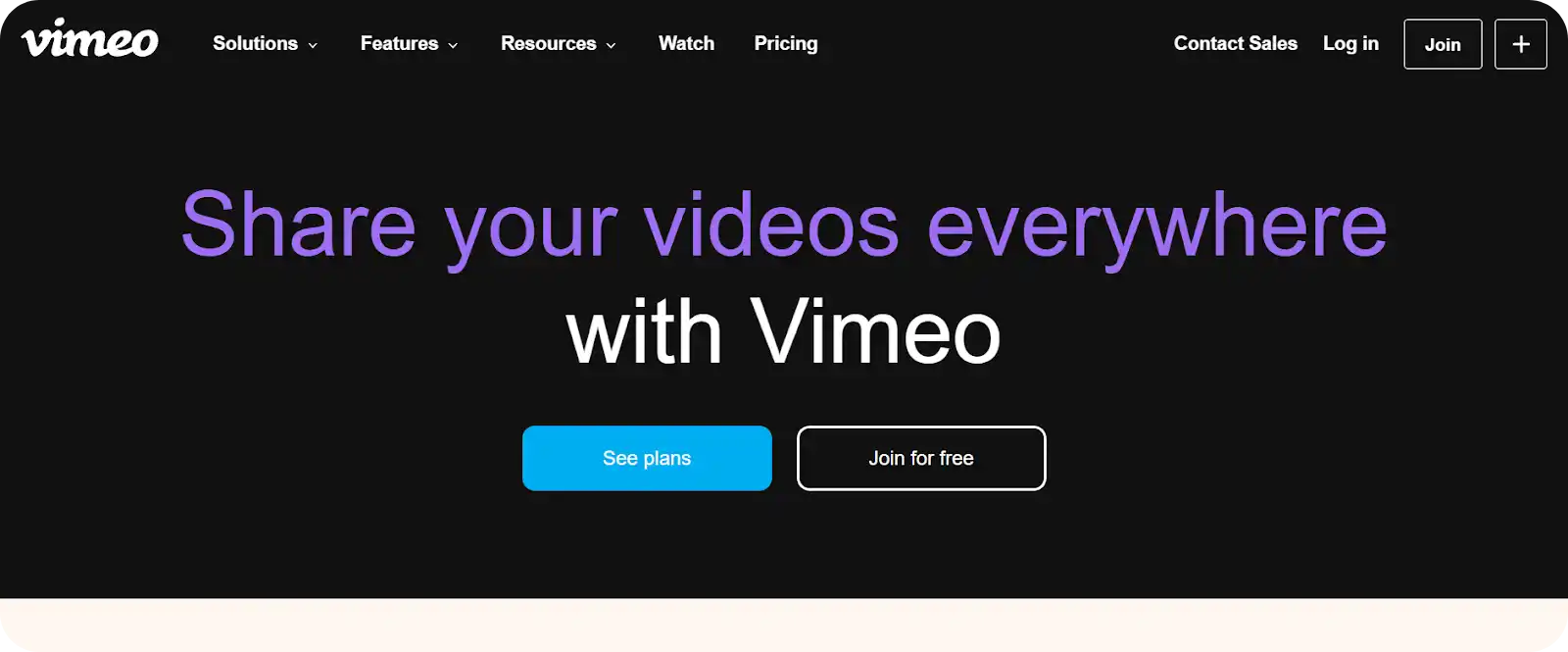 A screengrab of the Vimeo platform