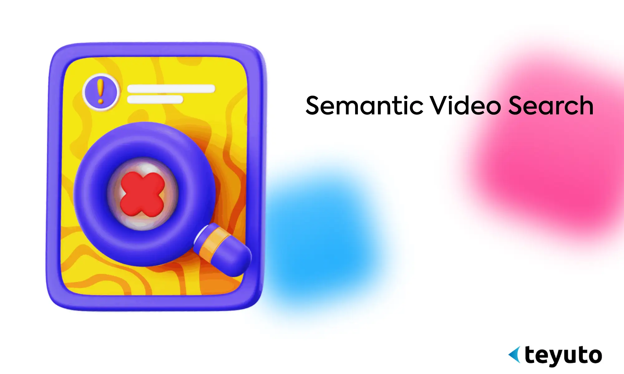 Text: Semantic Video Search with a 3D icon